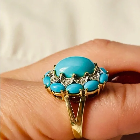 Le Vian Elegant Turquoise and Women's Ring size 7.5